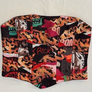 Princess Polly 'Backstage' Graphic Crop Corset Size 6